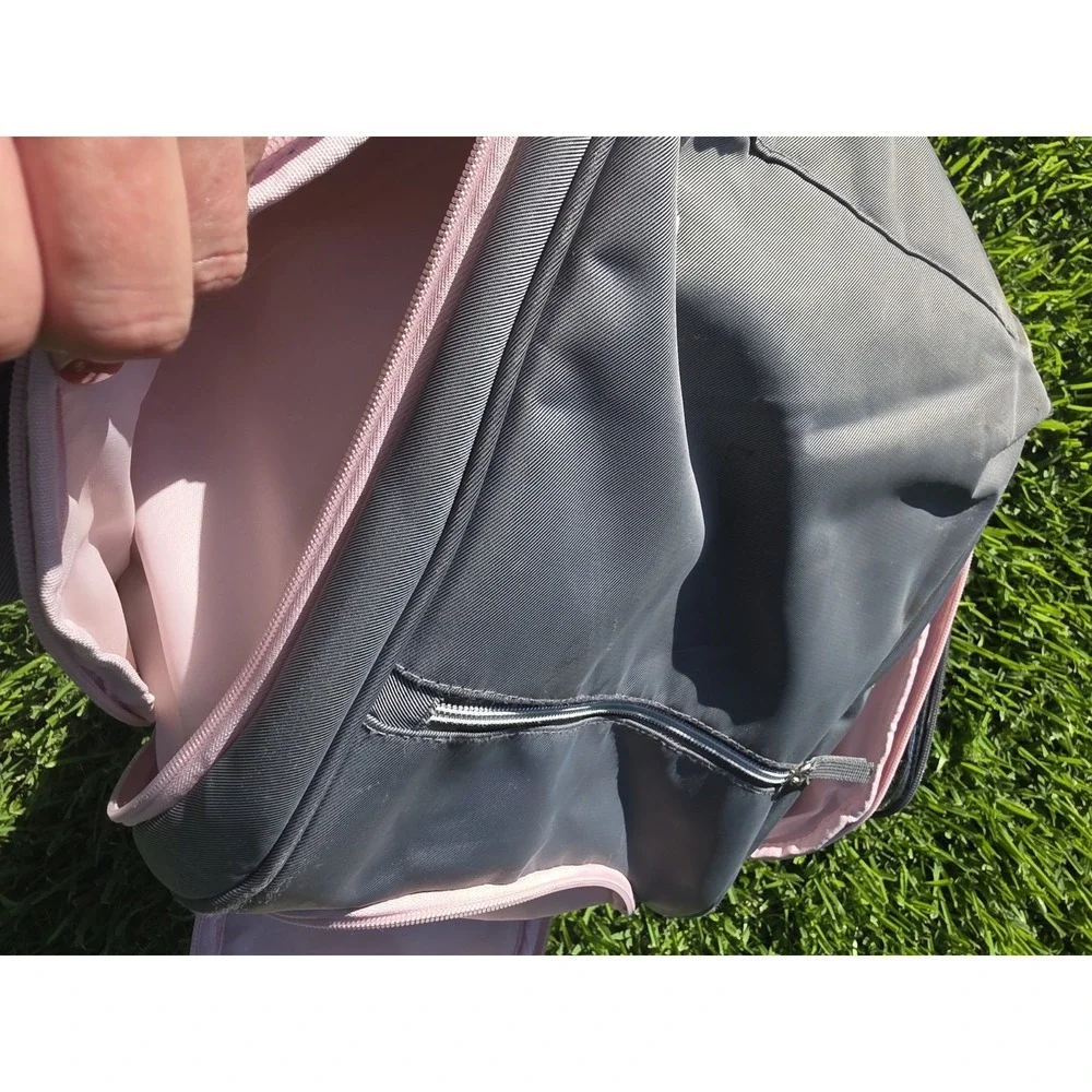 Jeep Adventures Backpack/Diaper Bag Gray with Pink Trim Wipes Container Pocket